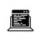 Black solid icon for Adaptive Coding, code and programming