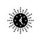 Black solid icon for Afternoon, time and clock