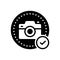 Black solid icon for Allowing, benign and photography