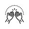 Black solid icon for Amen, hands and pray