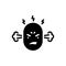 Black solid icon for Anger, angry and mad