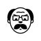 Black solid icon for Angry Old Man, angry and gaffer