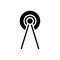 Black solid icon for Antenna, satellite and tower