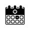 Black solid icon for Appointment, medical and doctor