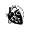 Black solid icon for Arteries, veins and artery