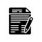 Black solid icon for Article, magazine and document