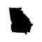 Black solid icon for Atlanta, georgia and border