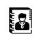 Black solid icon for Authorship, blogging and binder