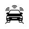 Black solid icon for Autonomous Car, car sensor and driving