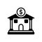 Black solid icon for Bank, money and dealing