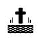 Black solid icon for Baptized, christianize and cross