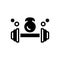 Black solid icon for Barbell, bodybuilding and heavy
