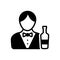 Black solid icon for Bartender, male and waiter