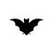Black solid icon for  bat, vampire and  halloween