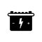 Black solid icon for Battery, energy and accumulator