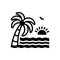 Black solid icon for Beach, sea and water