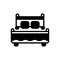 Black solid icon for Bed, bedstead and bunk