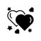 Black solid icon for Belongs, heart and romantic
