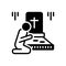 Black solid icon for Bereaved, graveyard and funeral