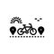 Black solid icon for By, bicycle and pedal