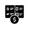 Black solid icon for Bill, account and document