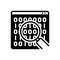 Black solid icon for Binary Data Search,  Symbol and coding