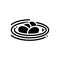 Black solid icon for Bird Egg In Nest, lay and nestling