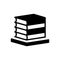 Black solid icon for Books, bibliography and collection