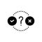 Black solid icon for Boolean, question mark and wrong