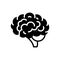Black solid icon for Brain, head and cerebrum