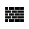 Black solid icon for Brick Wall, snag and occlusion