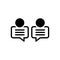 Black solid icon for Business Dialog, conversation and team