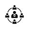 Black solid icon for Business meeting, network and connection