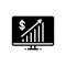 Black solid icon for Business progress, achievement and investment