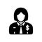 Black solid icon for Business woman, working and professional