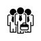 Black solid icon for Businessman Team, gathering and organization