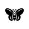 Black solid icon for Butterfly, dragonfly and freedom