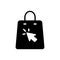 Black solid icon for Buy online, shopping and ecommerce