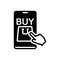 Black solid icon for Buy, shopping and click