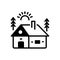 Black solid icon for Cabin, cottage and shack