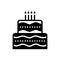 Black solid icon for Cake, birthday and candle