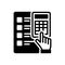 Black solid icon for Calculate, figure out and total