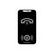 Black solid icon for  Call on speaker, hand free and smartphone