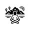 Black solid icon for Calm, tranquil and yoga