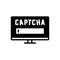 Black solid icon for Captcha, technology and system