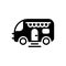 Black solid icon for Caravan, van and journey