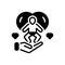 Black solid icon for Caring, baby and child