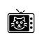 Black solid icon for Cartoons, tv and broadcasting