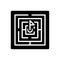 Black solid icon for Challenged, maze and complex