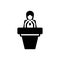 Black solid icon for Chancellor, prosecutor and speaker